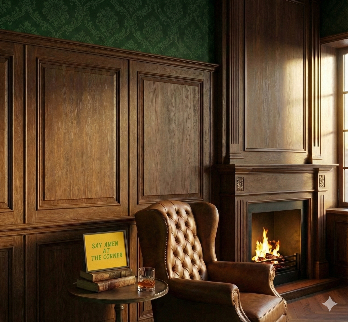 Say Amen At The Corner Yellow Satin Art Print